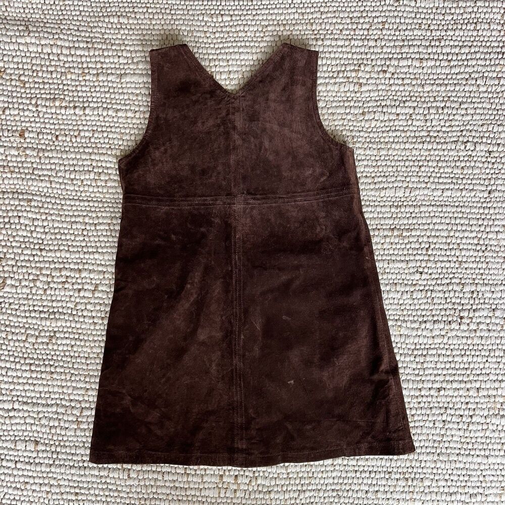 Vintage 90s Gap Kids Ages 5-6 Brown Genuine Suede Dress